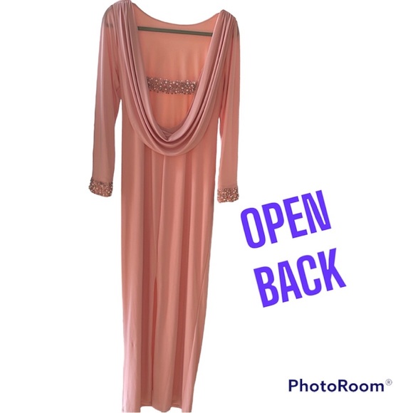 pink evening gown size 10 | open back | classy ball gown | prom | size 10 - Picture 1 of 16